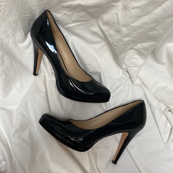 Women’s Nine West Black Patent Platform Stiletto High Heels. Size 8. - Picture 4 of 16